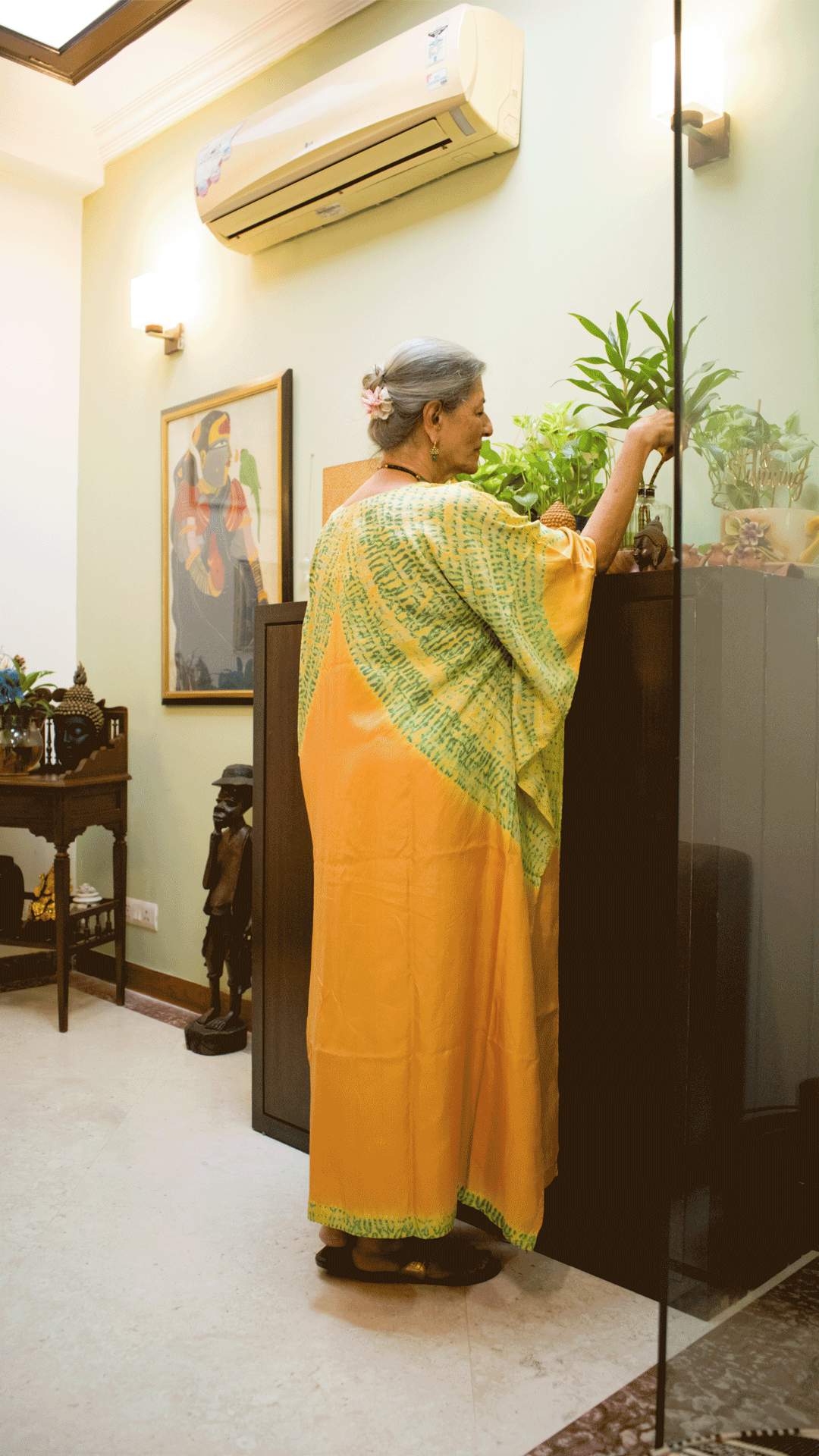 Sunlit Meadow ori nui Shibori Kaftan