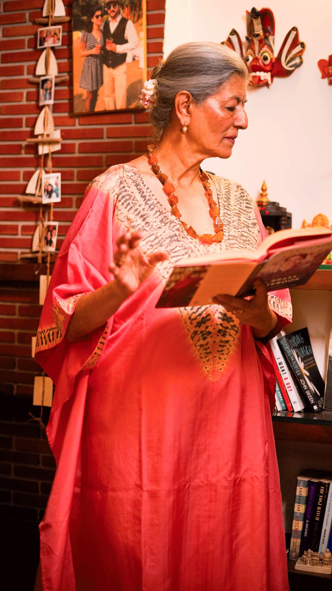 Peach Luster – Ori Nui Shibori Silk Kaftan