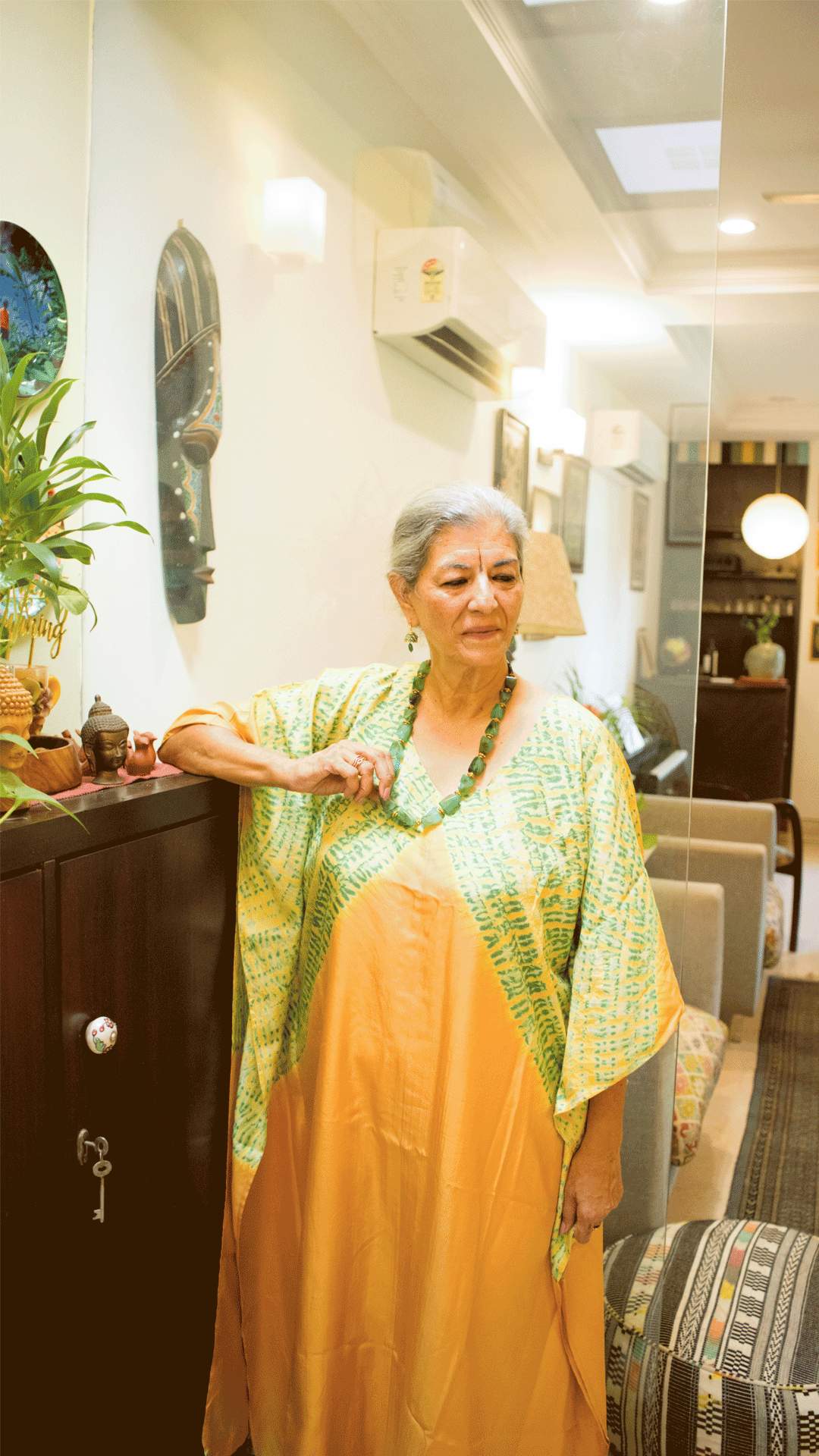 Sunlit Meadow ori nui Shibori Kaftan