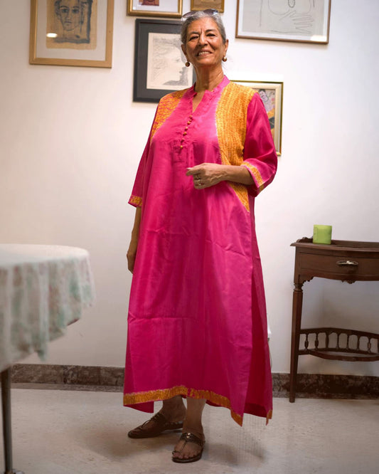Gilded Bloom – Antifit Silk Indo-Western Kurta