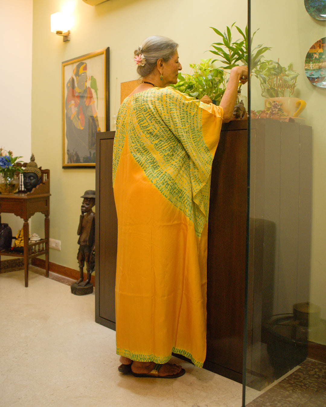 Sunlit Meadow ori nui Shibori Kaftan