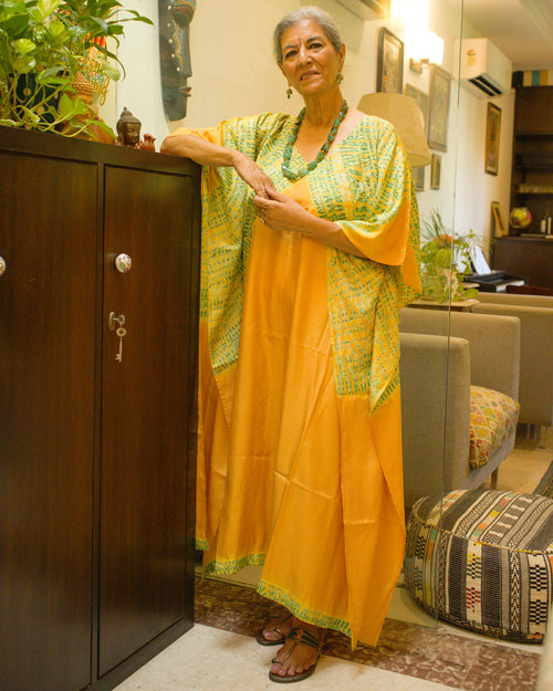 Sunlit Meadow ori nui Shibori Kaftan
