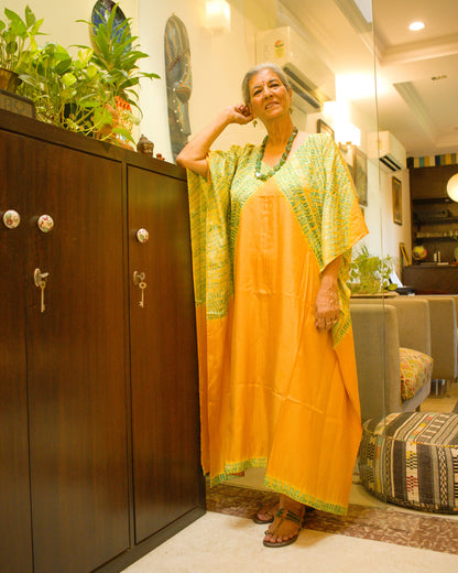 Sunlit Meadow ori nui Shibori Kaftan