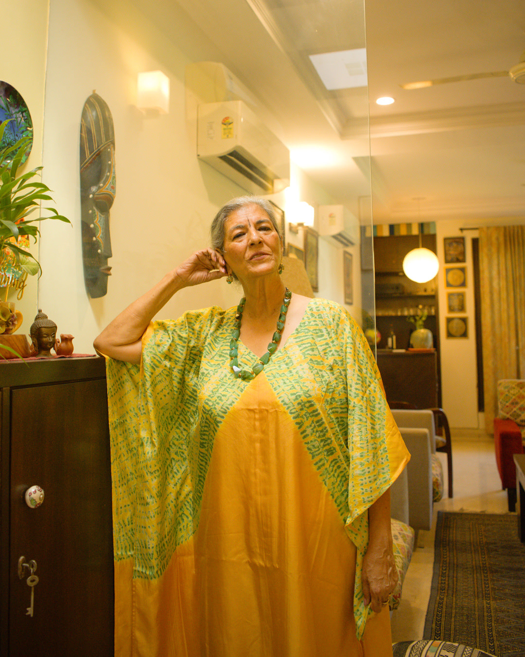 Sunlit Meadow ori nui Shibori Kaftan