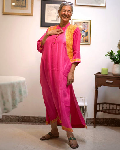 Gilded Bloom – Antifit Silk Indo-Western Kurta