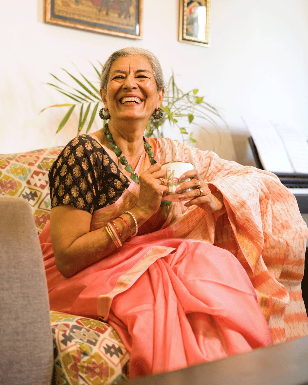 Peach Petal Nui Shibori Silk Saree