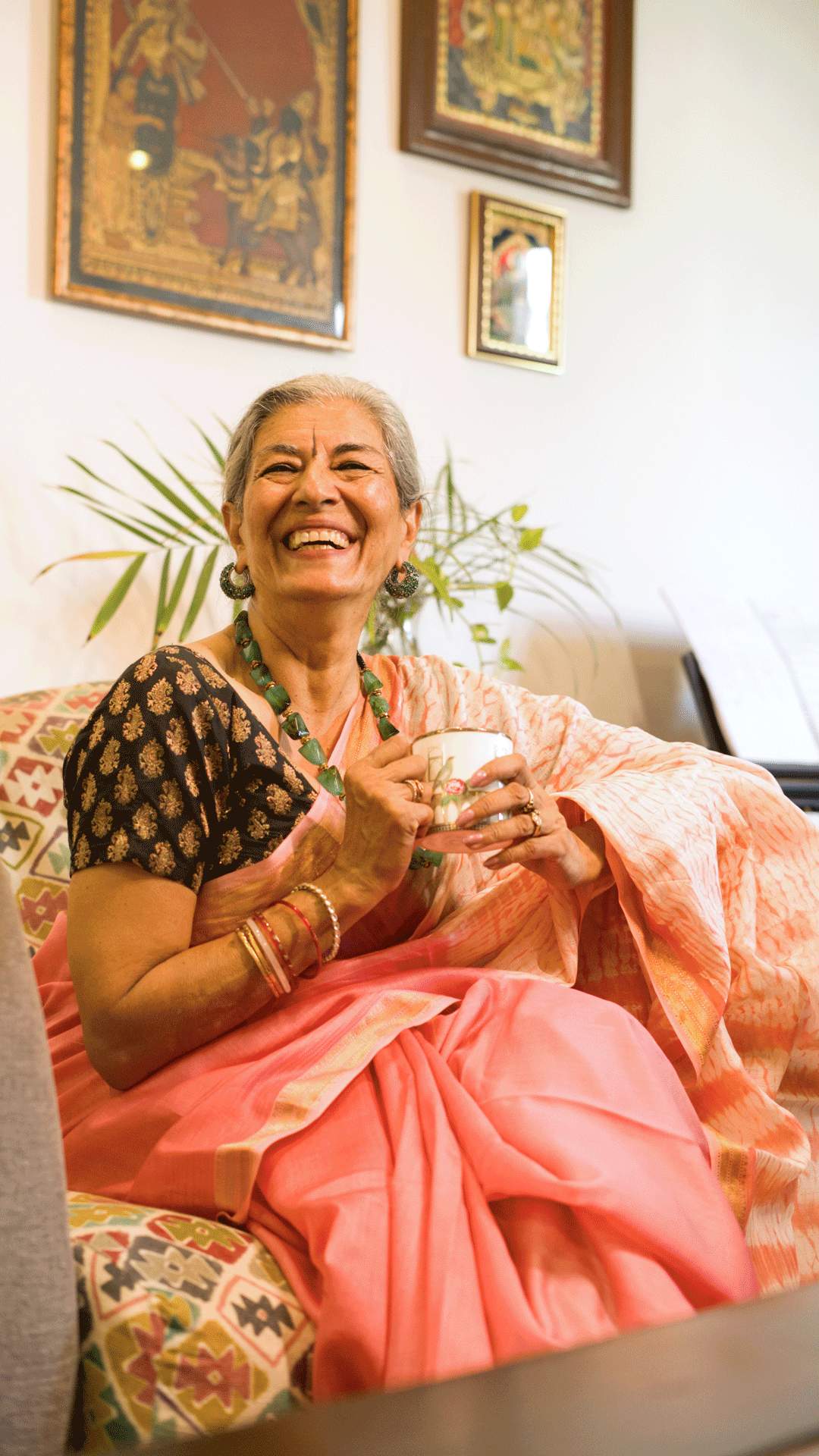Peach Petal Nui Shibori Silk Saree