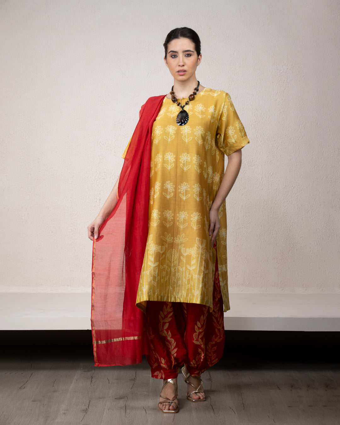 Crimson Flora Shibori