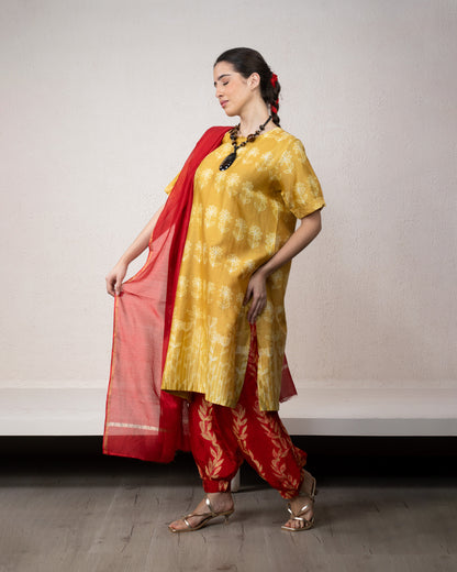 Crimson Flora Shibori