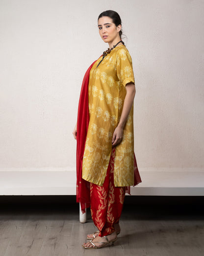 Crimson Flora Shibori