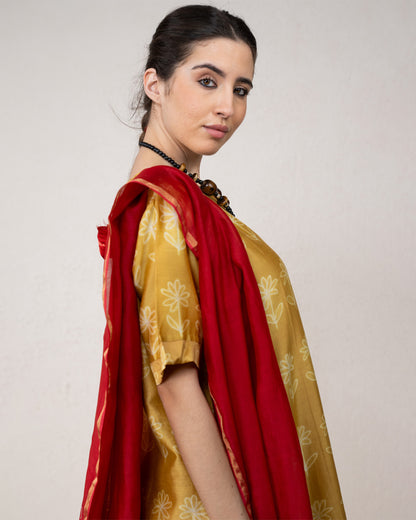 Crimson Flora Shibori