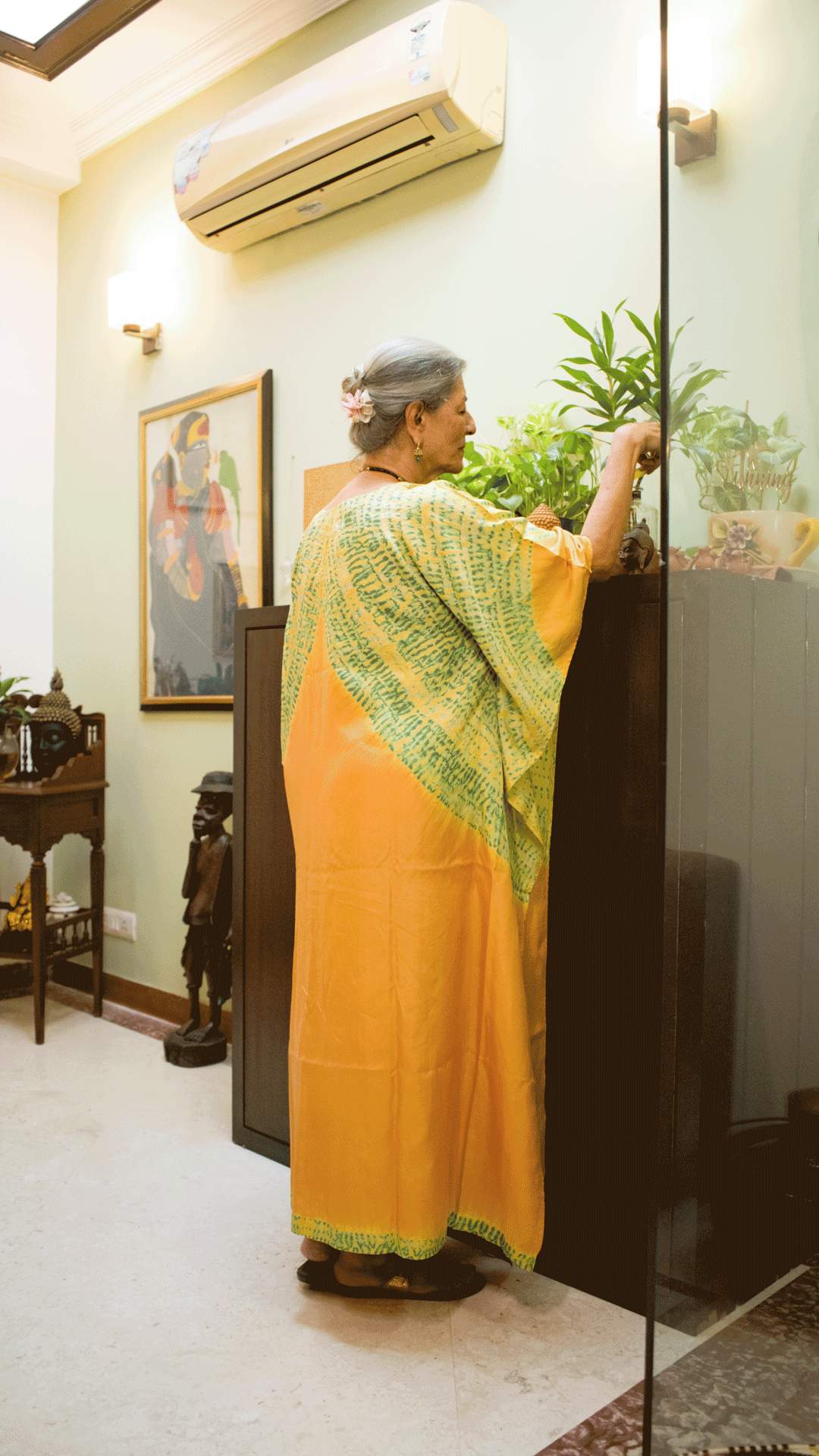 Sunlit Meadow ori nui Shibori Kaftan