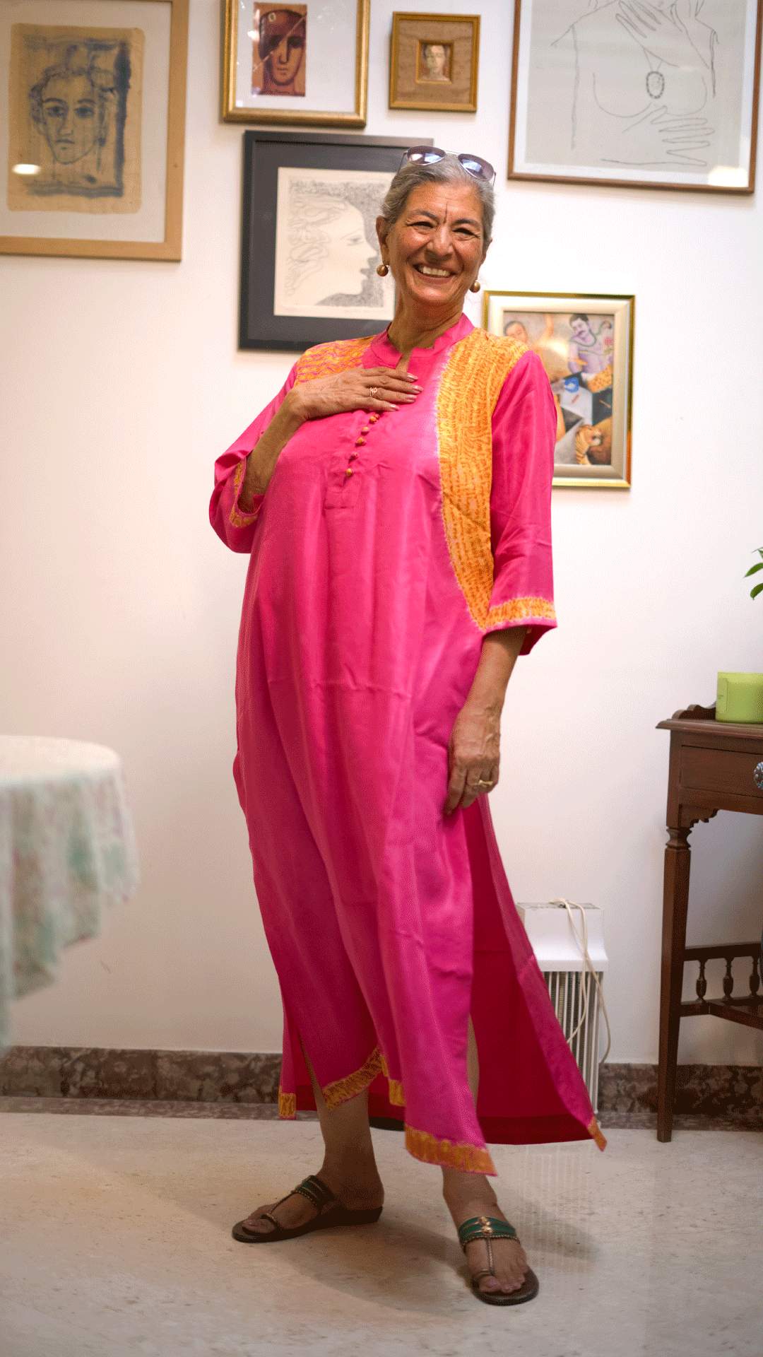 Gilded Bloom – Antifit Silk Indo-Western Kurta