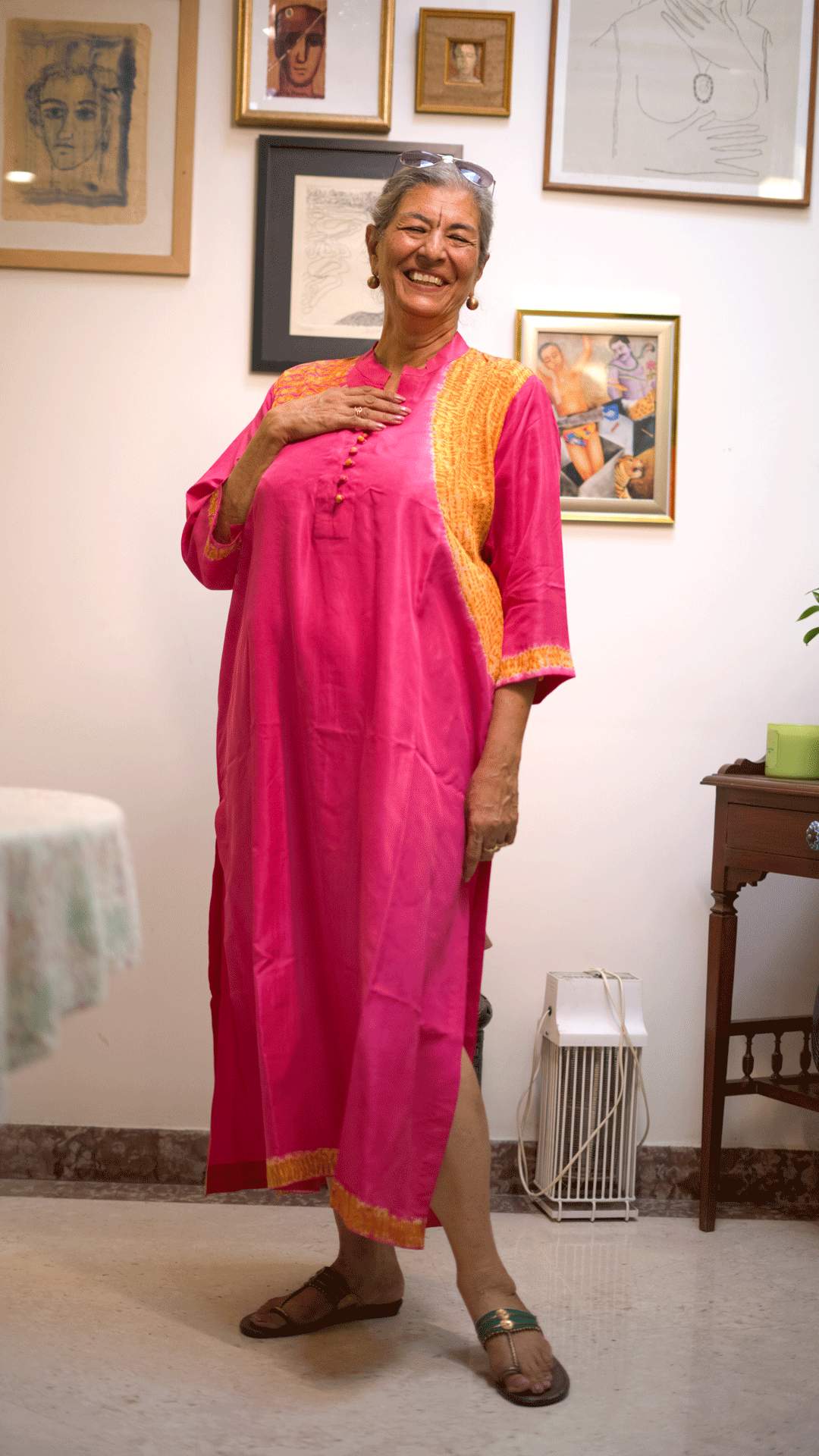 Gilded Bloom – Antifit Silk Indo-Western Kurta