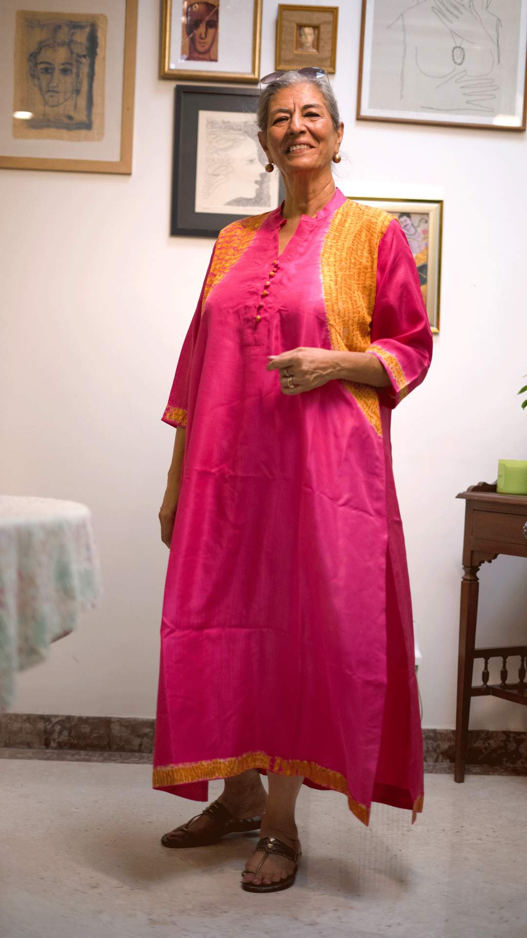 Gilded Bloom – Antifit Silk Indo-Western Kurta